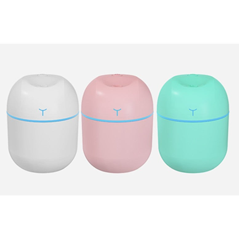 Mini Umidificator Portabil, Flippy, 2 Moduri, Aromaterapie, Silentios, Lumina Ambientala, Incarcare USB, 220 ml, 8 x 8 x 10.3 cm, Albastru - vivimall.ro