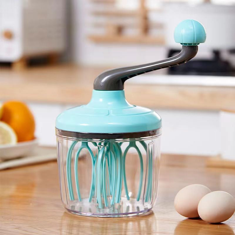 Mixer Manual, Pentru Oua Smantana Frisca Aluat, Maner Plastic, Usor De Utilizat Si Depozitat, Bol Transparent, 24.5 X 11.5 Cm Albastru - vivimall.ro