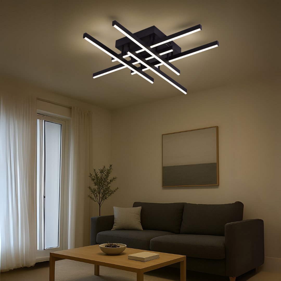 Lustra Led Cu Telecomanda Aroldo, 6 Elemente, Liniara, Lumina Rece/Calda/Neutra, Dimabila - vivimall.ro