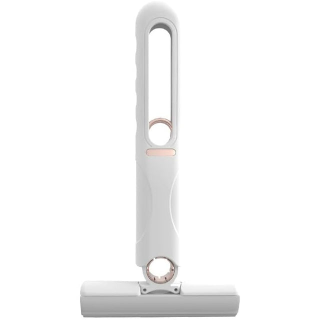 Mop de mana Vivimall, mini-portabil, cu sistem de stoarcere, dispozitiv de curatat manual, cu burete absorbant, material PVA, multisuprafete si geamuri, 29.5 x 15.5 cm, alb - vivimall.ro