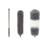 Mop din Microfibra pentru Curatenie, Vivimall, Set 2 Capete Detasabil, Mop din Microfibra, Pamatuf pentru Praf, Maner Extensibil, EVA, Impachetate in Sac cu Fermoar, Gri - vivimall.ro