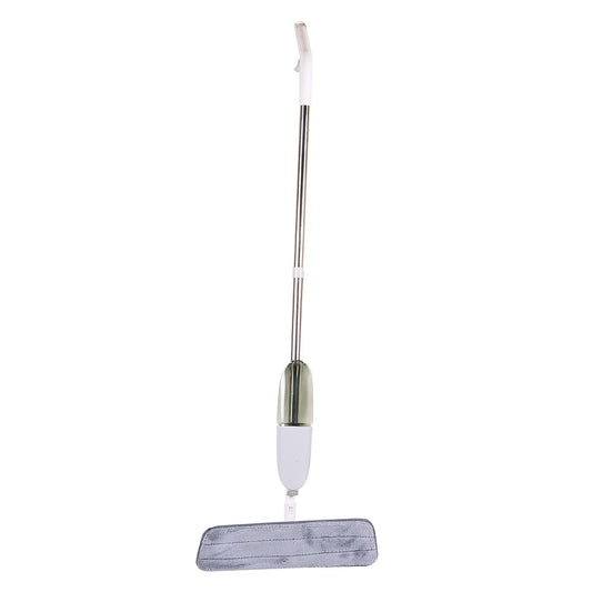 Mop plat, Vivimall, cu pulverizator, pentru uz casnic, plastic, rezerva de mop din microfibra, 125x40 cm, Alb/Mov - vivimall.ro