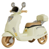 Motocicleta Electrica Vivimall, cu Acumulator, Telecomanda, Bluetooth, cu Sistem Anti-Rasturnare, Sistem de Lumini si Sunet, 3-10 Ani, Bej - vivimall.ro