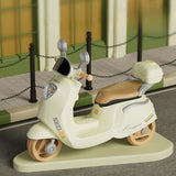 Motocicleta Electrica Vivimall, cu Acumulator, Telecomanda, Bluetooth, cu Sistem Anti-Rasturnare, Sistem de Lumini si Sunet, 3-10 Ani, Bej - vivimall.ro