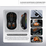 Mouse Flippy Multi Device, detaliu butoane silențioase și selector conectivitate Bluetooth