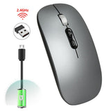 Mouse Flippy M103 gri închis, vedere laterală, profil slim și buton DPI vizibil