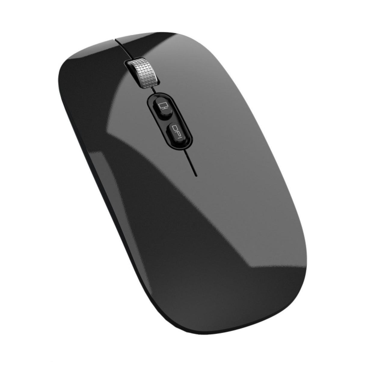 Mouse wireless reîncărcabil Flippy M103 negru, vedere frontală, Bluetooth 5.1 și 2.4GHz, design slim