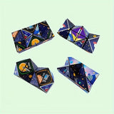Jucarie Interactiva, Flippy, 3D Cub Rubik, Diferite Forme, Anti-stress, Tema Spatiu Cosmic, Multicolor