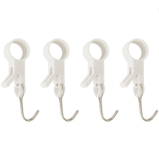 Set 4 Carlige Multifunctionale, Vivimall, Tubulare, Pentru Baie/Bucatarie, din ABS, 8.7 x 3.5 cm, Alb - vivimall.ro