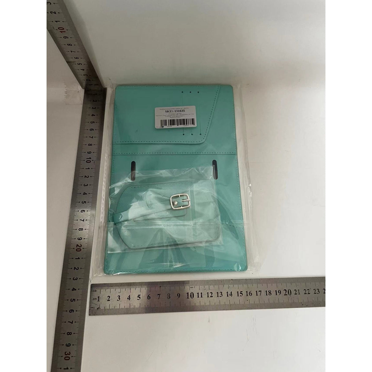 Portofel pentru Pasaport si Carduri, Vivimall, 23x16 cm, 70g, din Piele PU, Suport Pix, Accesoriu Suport Eticheta, Unisex, Multifunctional, Bleu - vivimall.ro