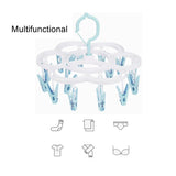 Uscator de Rufe Suspendat Vivimall, cu 16 Carlige, Rotire 360 Grade, Mateiral Plastic, Usor de Depozitat, Multifunctional, 26 x 21 cm, Albastru - vivimall.ro