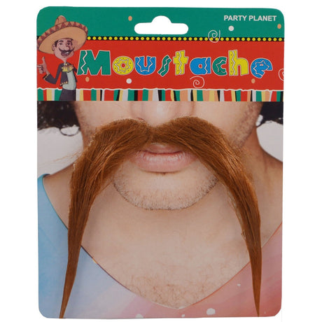 Mustata Falsa pentru Deghizari, Vivimall, Petreceri Tematice, din Panza, Autoadeziv, 10 x 15 cm, Model Roscat, Maro - vivimall.ro