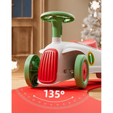 Masinuta Ride-On Vivimall, cu Sistem Anti-Rasturnare, Claxon pe Volan, 1-6 Ani, 60 x 28 x 34 cm, Alb-Verde - vivimall.ro