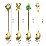 Set 4 Lingurite, Flippy, Tema Craciun, Model Carry The Merry, 4 Modele, din Otel Inoxidabil, 19.5 x 16 x 2 cm, Multicolor - vivimall.ro