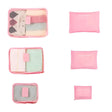 Set 6 Genți de Calatorie, Vivimall, pentru Depozitare, Impermeabile, Organizator, Multifuncționale, Design cu Plasa, Pliabile, Fermoar, Dimensiuni Diferite, Roz - vivimall.ro