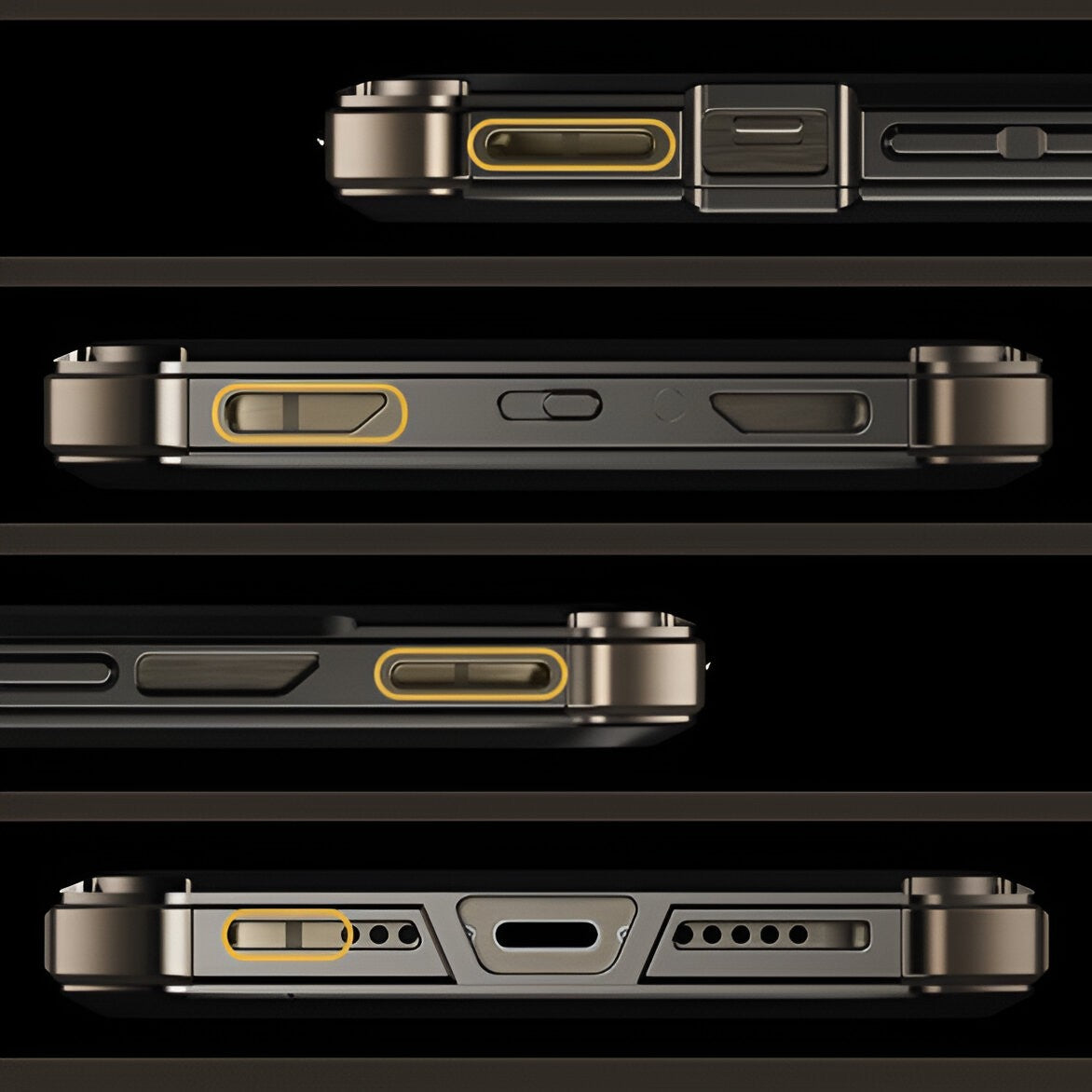 Husă Armor Metal iPhone 15 Pro Max, detaliu buză ridicată 0,5 mm protecție lentile cameră