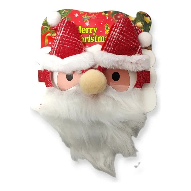 Ochelari de Craciun, Vivimall, cu Nas si Barba, Model Mos Craciun, 24x14cm, Rosu - vivimall.ro