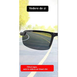 Ochelari polarizați cu lentile negre și ramă neagră din policarbonat, detaliu lateral