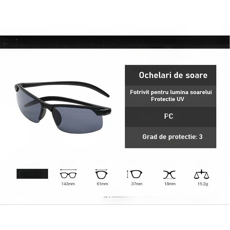 Ochelari de soare polarizați negri, filtru UV400 Cat.3, imagine stil de viață activ