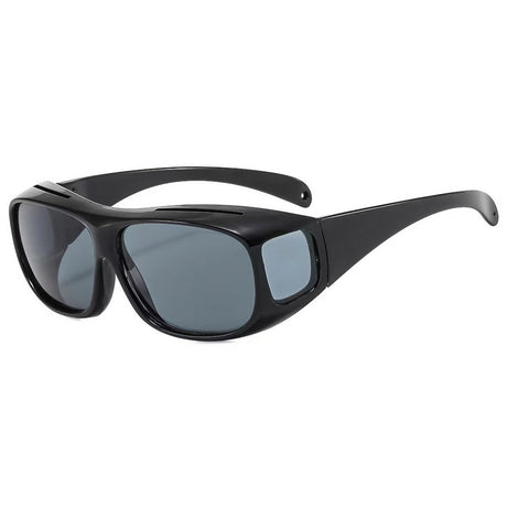 Ochelari de Soare, Vivimall, Polarizati, pentru Condus, Ciclism, cu Posibilitatea Purtarii peste Ochelarii de Vedere, 400 UV, cu Lentila Neagra pentru Protectie, Rama Neagra, 15x5 cm - vivimall.ro
