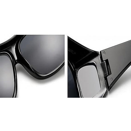 Ochelari de Soare, Vivimall, Polarizati, pentru Condus, Ciclism, cu Posibilitatea Purtarii peste Ochelarii de Vedere, 400 UV, cu Lentila Neagra pentru Protectie, Rama Neagra, 15x5 cm - vivimall.ro