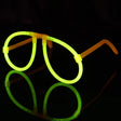 Ochelari decorativi fluorescenți galbeni din plastic, design rotund, vedere frontală