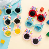 Ochelari Decorativi, Vivimall, pentru Petrecere, din ABS, Unisex, Model Happy Birthday, 13.5 x 8.5 cm, Bej - vivimall.ro