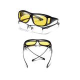 Ochelari pentru Viziune pe Timp de Noapte, Vivimall, Polarizati, pentru Condus, Ciclism, cu Posibilitatea Purtarii peste Ochelarii de Vedere, cu Lentila Galbena, pentru Protectie, Rama Neagra, Pc, 15x5 cm - vivimall.ro