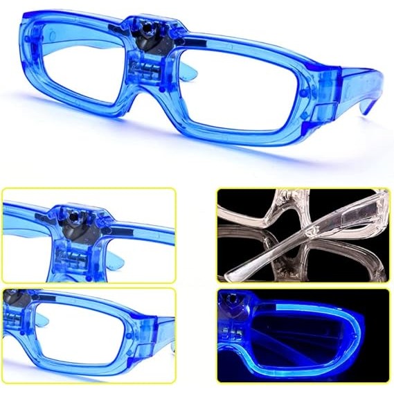 Pachet ochelari LED Neon 12x20x2 cm, conținut cutie cu baterii incluse