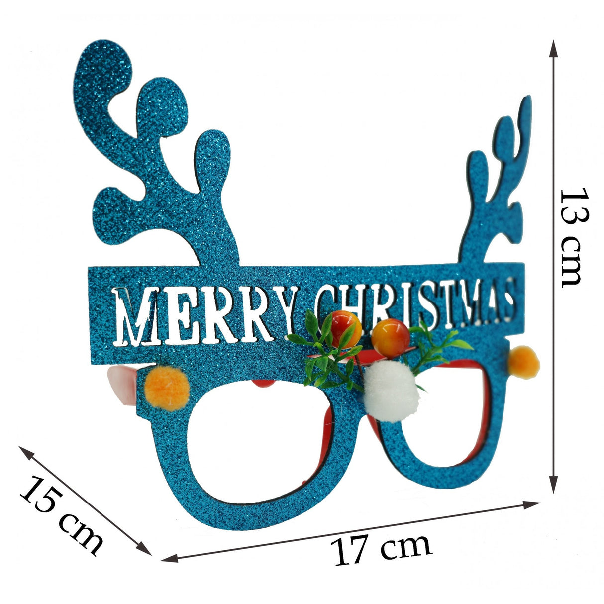 Ochelari petrecere de Craciun, Albastru, din Plastic si Poliester, Vivimall - vivimall.ro