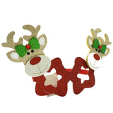 Ochelari petrecere de Craciun, forma  Stea cu Ren , Rosu, din Plastic si Poliester, Vivimall - vivimall.ro