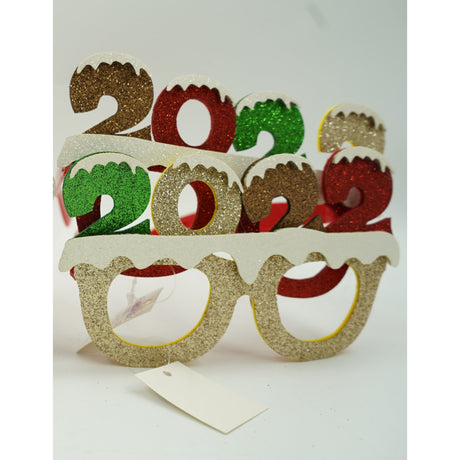 Ochelari petrecere de Revelion, 2022, Bej, din Plastic si Poliester, Vivimall - vivimall.ro