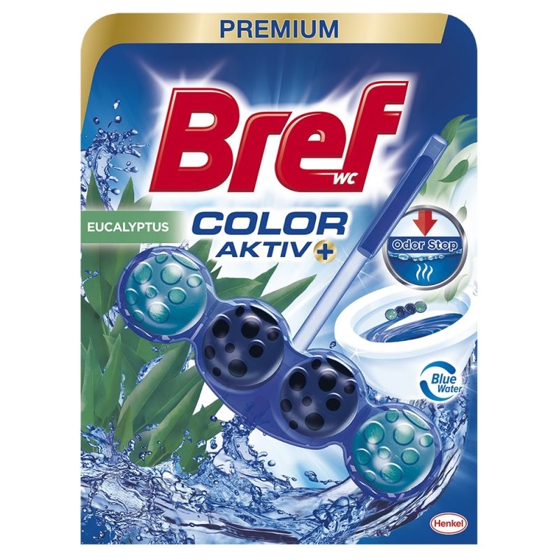 WC illatosító, Bref, Color Aktiv golyócskás 50 g Eukaliptusz