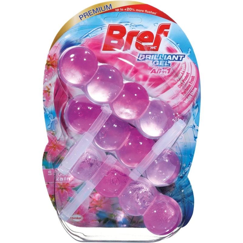 WC illatosító, Bref, Brilliant Gélgolyók 3 X 42 g Spring Rain