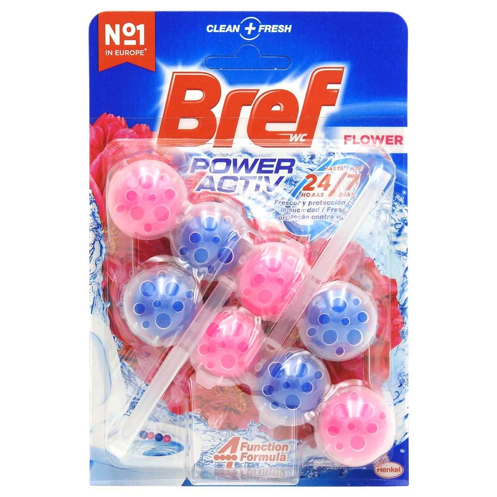 WC illatosító, Bref, Power Aktiv golyós, 2 x 50 g, virágos