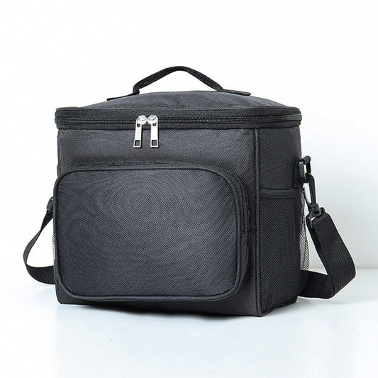 Geanta pentru Picnic cu izolare termica, Vivimall, Multifunctionala, Compartimentata, 2 Tipuri de Manere, Impermeabila, 26x24x17 cm, Negru - vivimall.ro