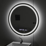 Oglinda Led Rotunda, 80Cm, Celeste Motionglow Marcello, Sistem Dezaburire, Ceas & Termometru - vivimall.ro