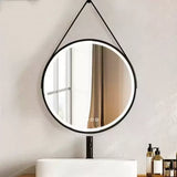 Oglinda Led Rotunda, 60Cm, Celeste Majeste Noir Eleve Motionglow Marcello, Sistem Dezaburire, Ceas & Termometru - vivimall.ro