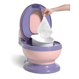 Olita Bebelusi, Vivimall, pentru Copii 1 - 8 Ani, Model Toaleta Adulti, Colac Moale PVC, Compartiment Detasabil, Cutie Depozitare Hartie, 34 x 32 x 19 cm, Roz/Mov - vivimall.ro