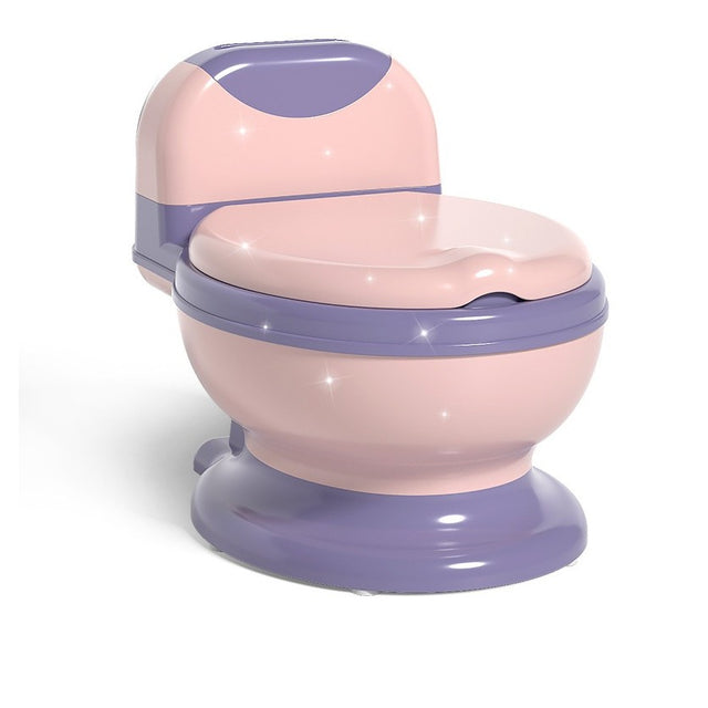 Olita Bebelusi, Vivimall, pentru Copii 1 - 8 Ani, Model Toaleta Adulti, Colac Moale PVC, Compartiment Detasabil, Cutie Depozitare Hartie, 34 x 32 x 19 cm, Roz/Mov - vivimall.ro