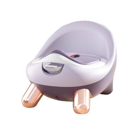 Olita pentru Copii, Vivimall, +1an, Portabila, cu Capac, Model Prietenos, Non-Toxic, Compartiment Detasabil, cu 4 Picioare, Usor de Curatat, Mov Gold - vivimall.ro