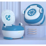 Olita pentru Copii, Vivimall, +1an, Portabila, Design cu Ancora, cu Capac, Model Prietenos, Non-Toxic, Compartiment Detasabil, cu Manere, cu 4 Picioare, Usor de Curatat, 46*33*32 cm, Albastru - vivimall.ro