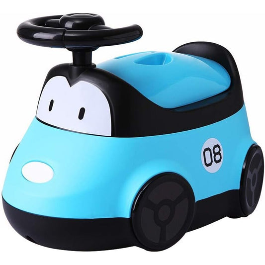 Olita pentru Copii, Vivimall, +1an, Portabila, Design Masinuta cu Capac, Model Prietenos, Non-Toxic, Compartiment Detasabil, Usor de Curatat, Albastru - vivimall.ro