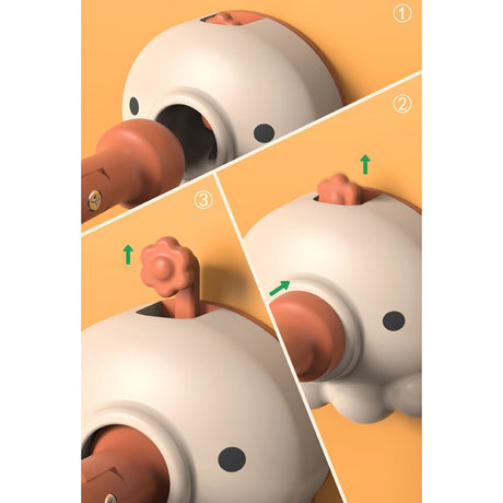 Opritor de ușă animat, din silicon, cu prindere de podea, anti-coliziune, 5.5 x 5.5 x 5.5cm, Portocaliu - vivimall.ro