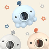 Opritor de ușă animat, din silicon, cu prindere de podea, anti-coliziune, 5.5 x 5.5 x 5.5cm, Portocaliu - vivimall.ro