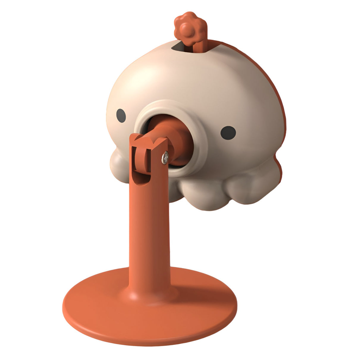 Opritor de ușă animat, din silicon, cu prindere de podea, anti-coliziune, 5.5 x 5.5 x 5.5cm, Portocaliu - vivimall.ro