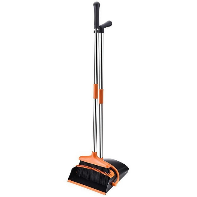 Set matura si faras cu coada, Vivimall, Pentru uz casnic, Plastic/Otel, Portocaliu/Negru, Depozitare verticala, 26x25.5x83 cm - vivimall.ro