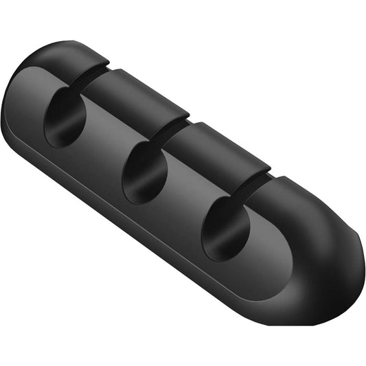Organizator Cabluri, Vivimall, Cable Clips, Fixare Dublu Adeziv, Silicon, 3 Sloturi, Negru - vivimall.ro