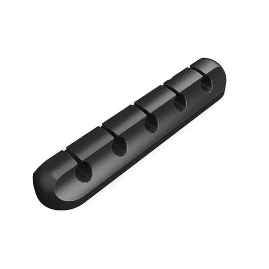Organizator Cabluri, Vivimall, Cable Clips, Fixare Dublu Adeziv, Silicon, 5 Sloturi, Negru - vivimall.ro