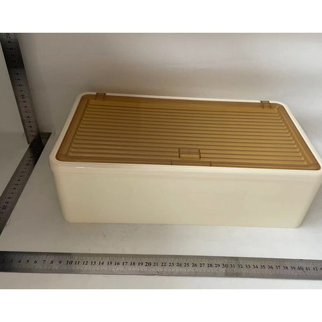 Organizator Cosmetice, Vivimall, Montare pe Perete fara Perforare, 36.5x10.9x20 cm, cu 3 Rafturi, din PP si ABS, Bej, Usa Transparenta - vivimall.ro